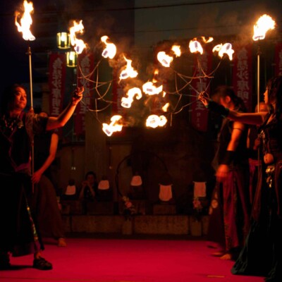 大須大道町人祭で火付盗賊ファイアーパフォーマンス
