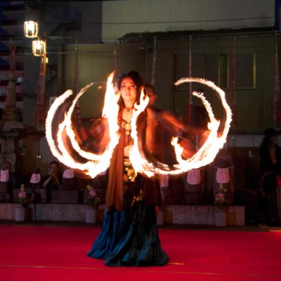 大須大道町人祭で火付盗賊ファイアーパフォーマンス