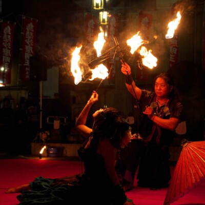 大須大道町人祭で火付盗賊ファイアーパフォーマンス