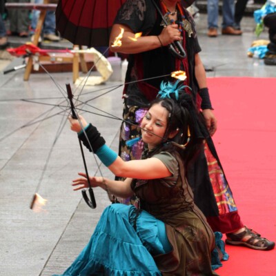 大須大道町人祭で火付盗賊ファイアーパフォーマンス
