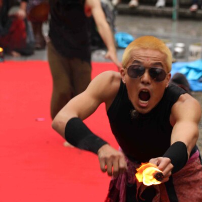 大須大道町人祭で火付盗賊ファイアーパフォーマンス