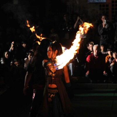 大須大道町人祭で火付盗賊ファイアーパフォーマンス
