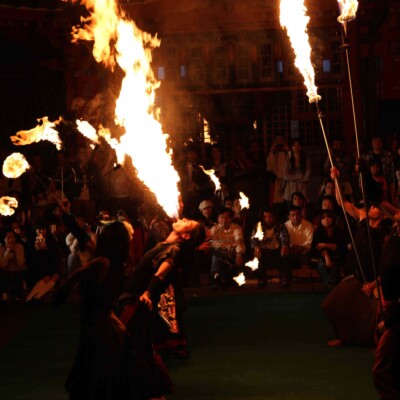 大須大道町人祭で火付盗賊ファイアーパフォーマンス
