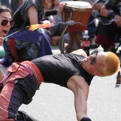 大須大道町人祭で火付盗賊ファイアーパフォーマンス