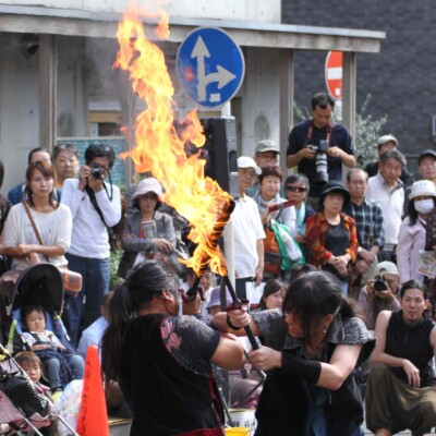 大須大道町人祭で火付盗賊ファイアーパフォーマンス