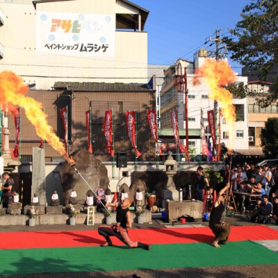 大須大道町人祭で火付盗賊ファイアーパフォーマンス