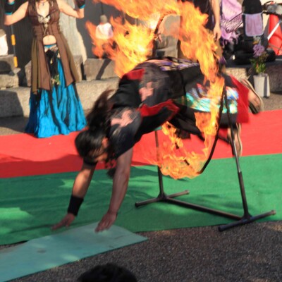 大須大道町人祭で火付盗賊ファイアーパフォーマンス