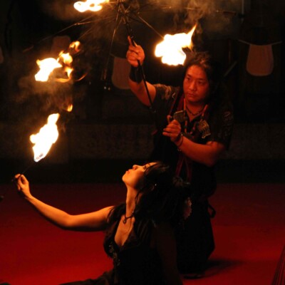 大須大道町人祭で火付盗賊ファイアーパフォーマンス