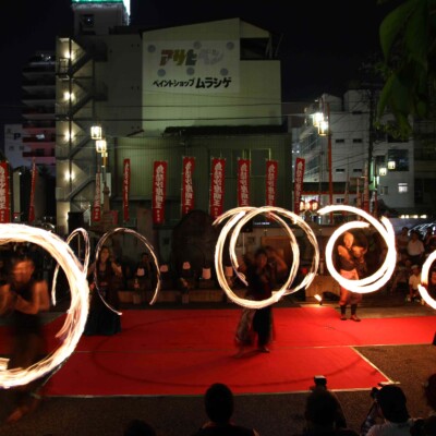 大須大道町人祭で火付盗賊ファイアーパフォーマンス