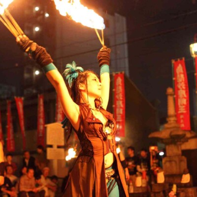 大須大道町人祭で火付盗賊ファイアーパフォーマンス