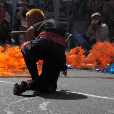 大須大道町人祭で火付盗賊ファイアーパフォーマンス