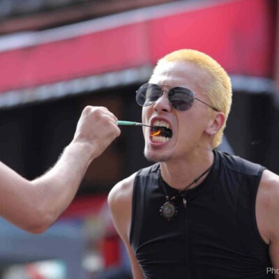 大須大道町人祭で火付盗賊ファイアーパフォーマンス