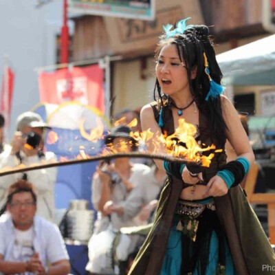 大須大道町人祭で火付盗賊ファイアーパフォーマンス