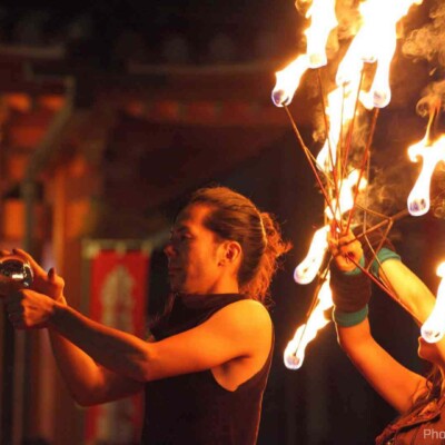 大須大道町人祭で火付盗賊ファイアーパフォーマンス