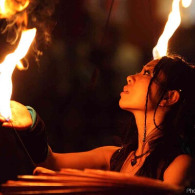 大須大道町人祭で火付盗賊ファイアーパフォーマンス