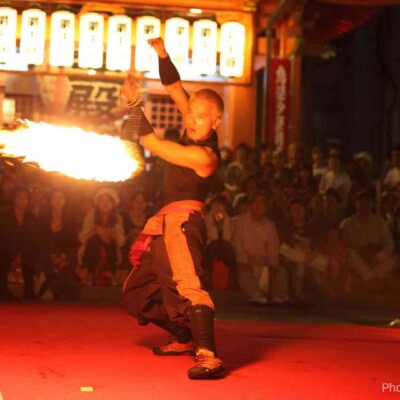 大須大道町人祭で火付盗賊ファイアーパフォーマンス