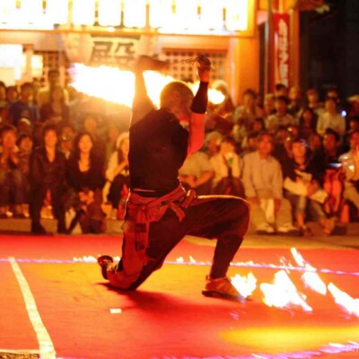 大須大道町人祭で火付盗賊ファイアーパフォーマンス