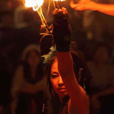 大須大道町人祭で火付盗賊ファイアーパフォーマンス