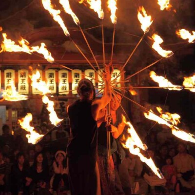 大須大道町人祭で火付盗賊ファイアーパフォーマンス