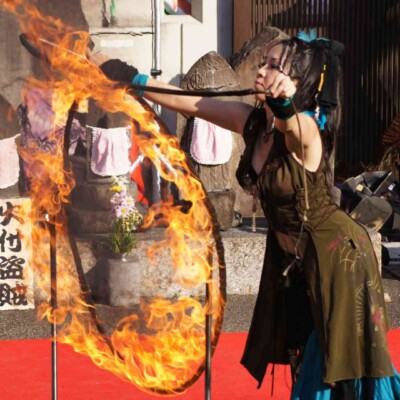 大須大道町人祭で火付盗賊ファイアーパフォーマンス