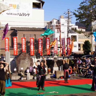 大須大道町人祭で火付盗賊ファイアーパフォーマンス