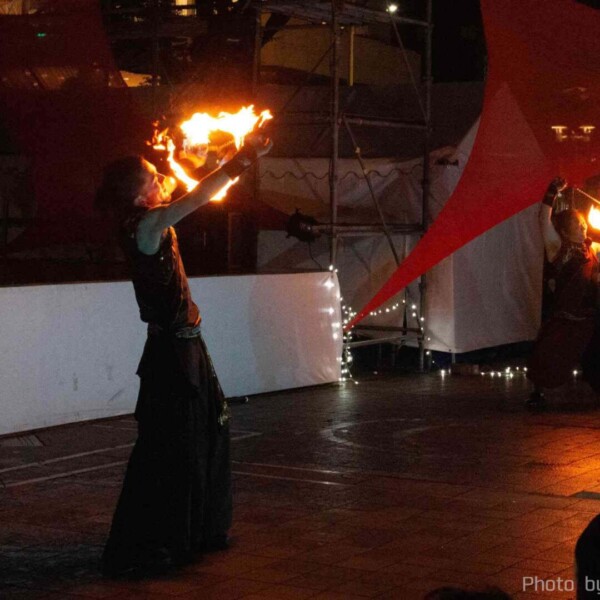 千葉中央公園で火付盗賊ファイアーパフォーマンス