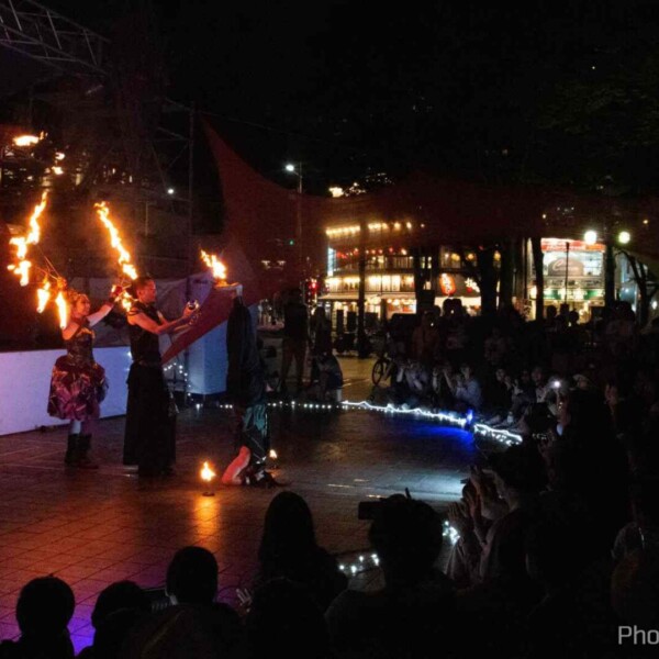 千葉中央公園で火付盗賊ファイアーパフォーマンス