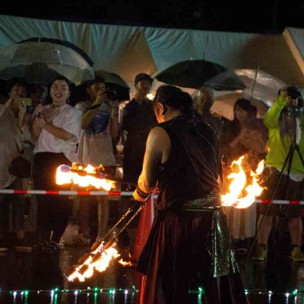 気仙沼みなとまつりでファイアーパフォーマンス