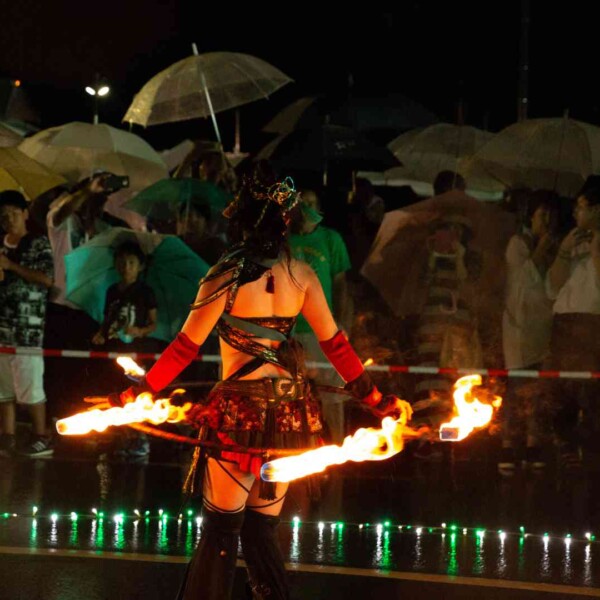 気仙沼みなとまつりでファイアーパフォーマンス