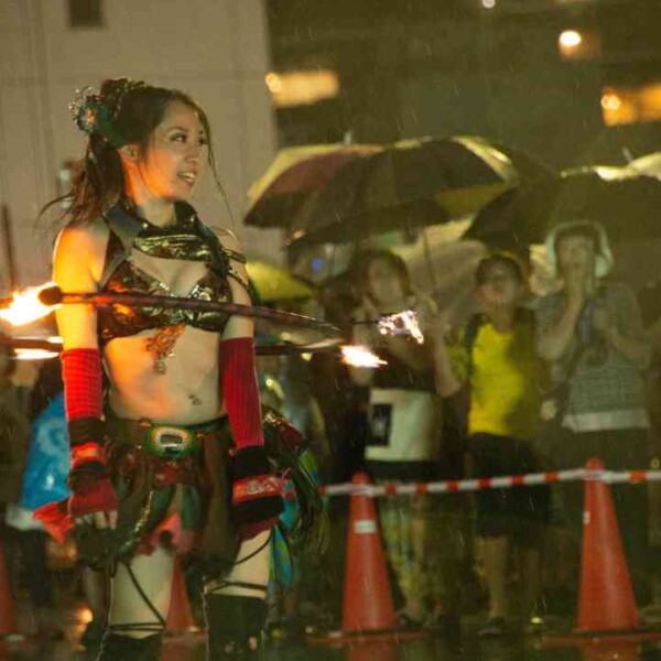 気仙沼みなとまつりでファイアーパフォーマンス