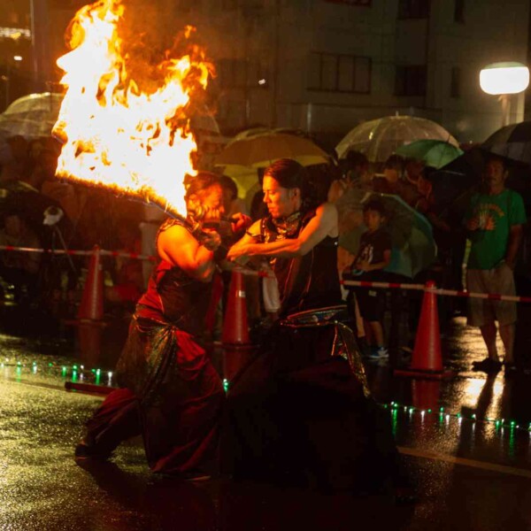 気仙沼みなとまつりでファイアーパフォーマンス