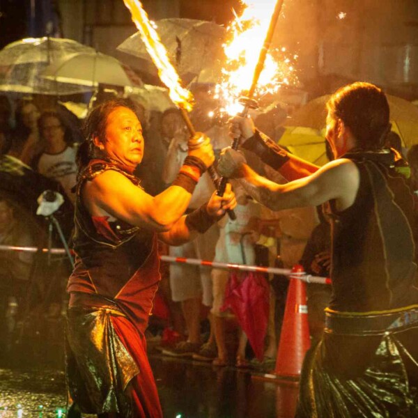 気仙沼みなとまつりでファイアーパフォーマンス