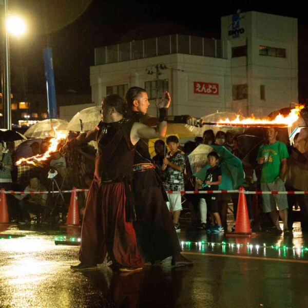 気仙沼みなとまつりでファイアーパフォーマンス