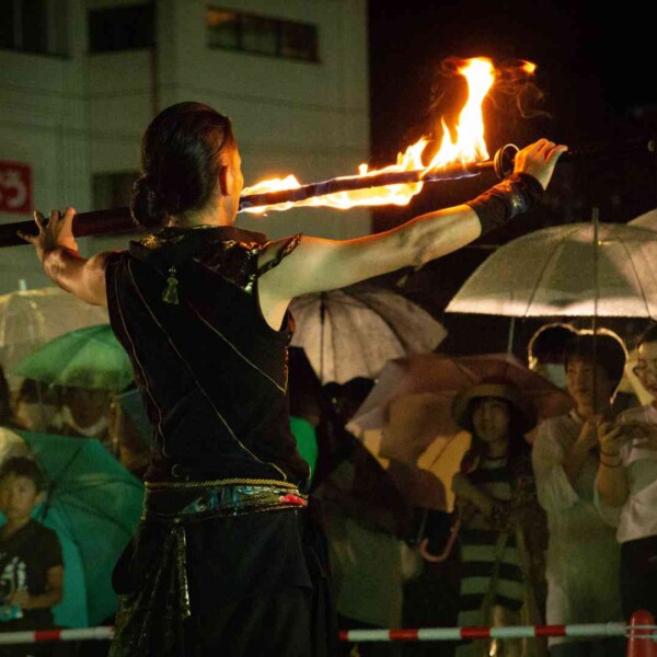 気仙沼みなとまつりでファイアーパフォーマンス