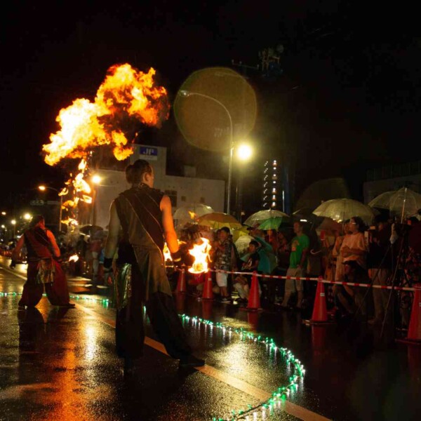 気仙沼みなとまつりでファイアーパフォーマンス