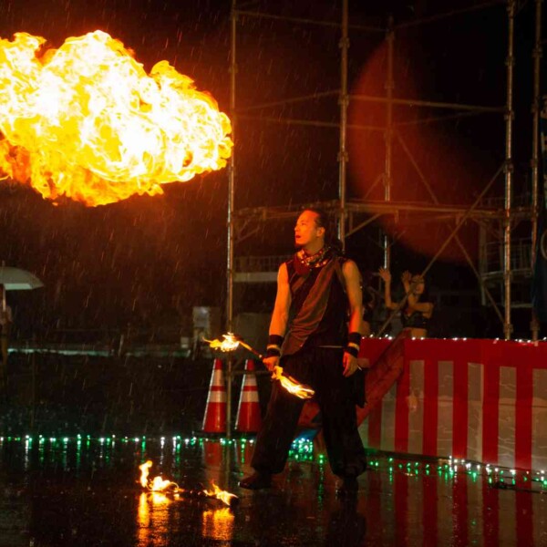 気仙沼みなとまつりでファイアーパフォーマンス