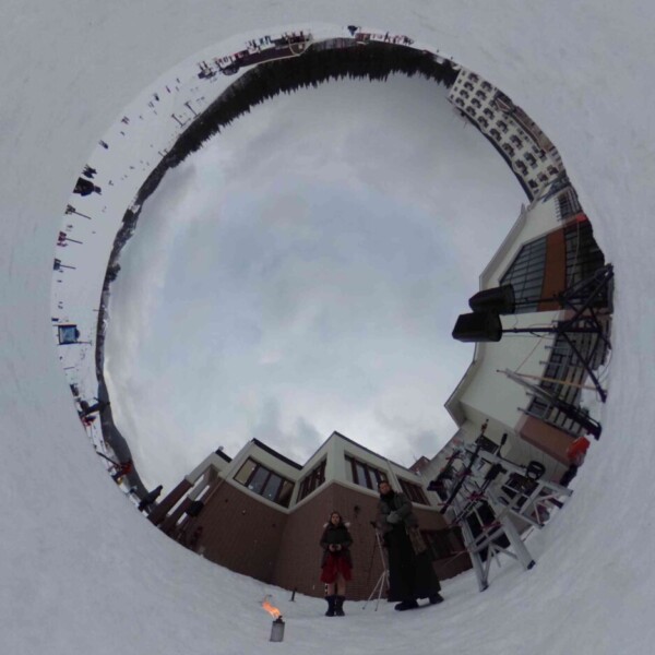 極寒のスキージャム勝山で雪山ファイアーショー