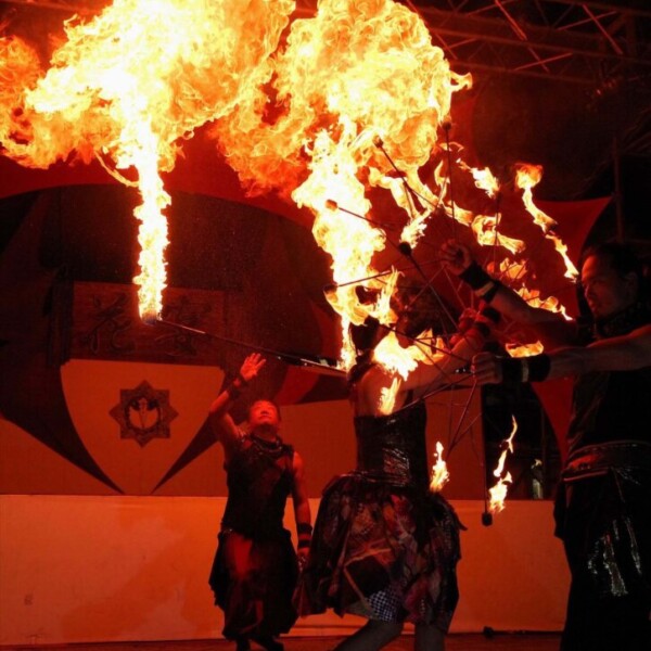 千葉中央公園で火付盗賊ファイアーパフォーマンス