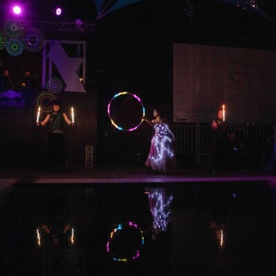 アゲハ東京の17周年イベントでライトパフォーマンス