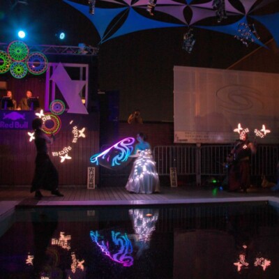 アゲハ東京の17周年イベントでライトパフォーマンス