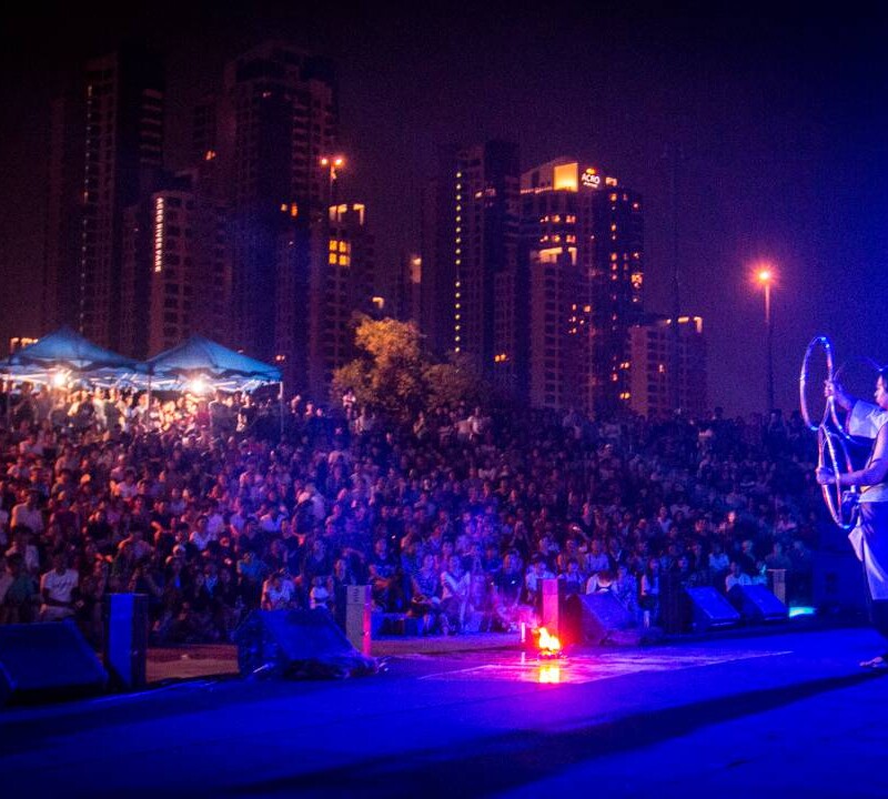 韓国のファイアーフェスティバルのステージ