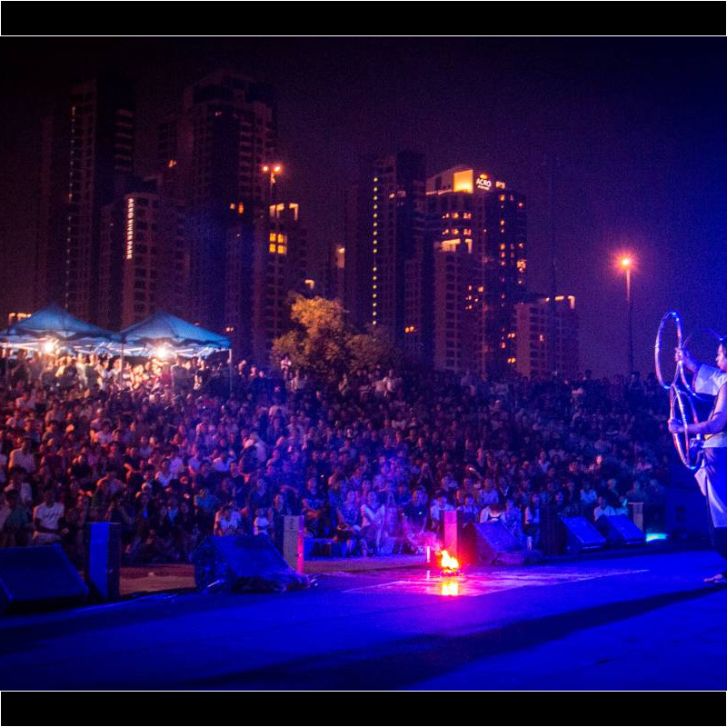 韓国のファイアーフェスティバルのステージ