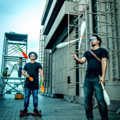 韓国のファイアーフェスティバルのバックステージ