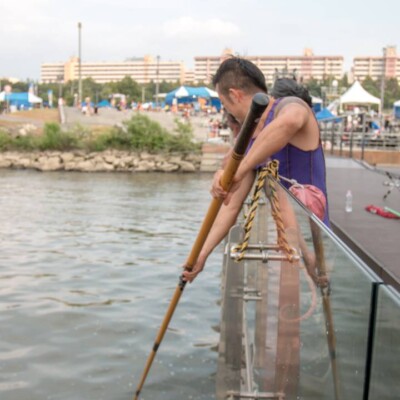 韓国のファイアーフェスティバルのバックステージ