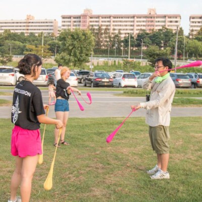 韓国のファイアーフェスティバルのワークショップ