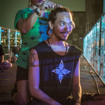 韓国のファイアーフェスティバルのバックステージ