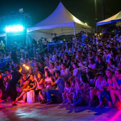 韓国のファイアーフェスティバルのステージ