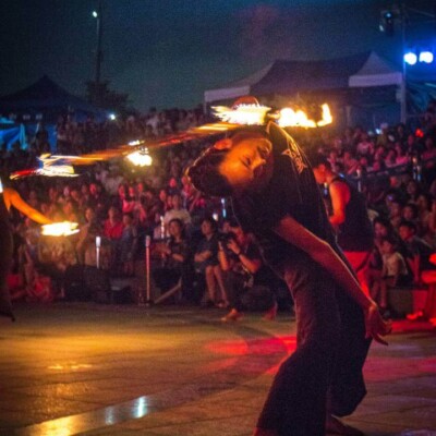 韓国のファイアーフェスティバルのステージ