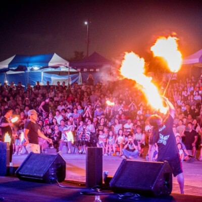 韓国のファイアーフェスティバルのステージ