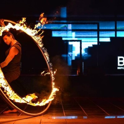 韓国のファイアーフェスティバルのステージ